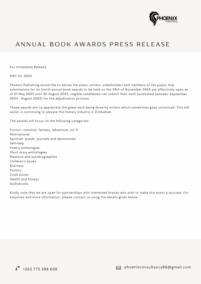 4TH ANNUAL AWARDS SUBMISSIONS PRESS RELEASE